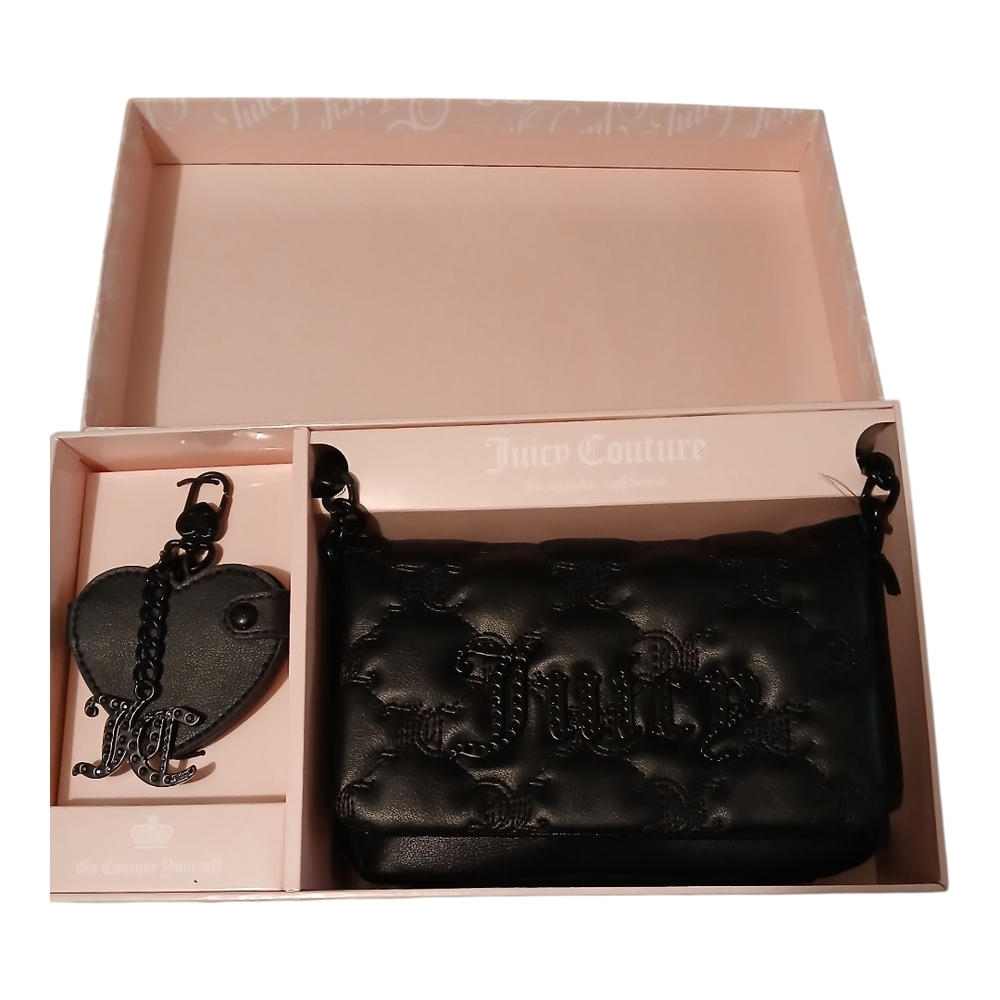 Juicy Couture Black Quilted Crossbody Bag